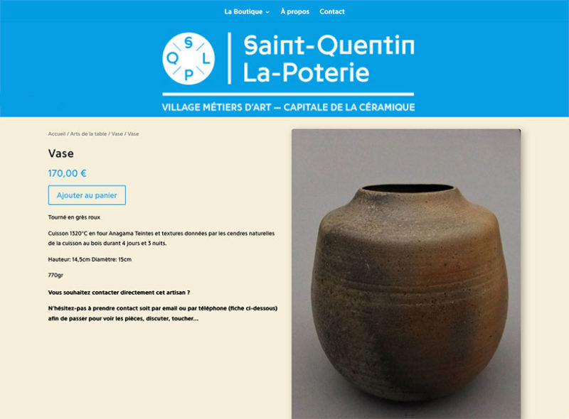 Site Internet Boutique Céramique